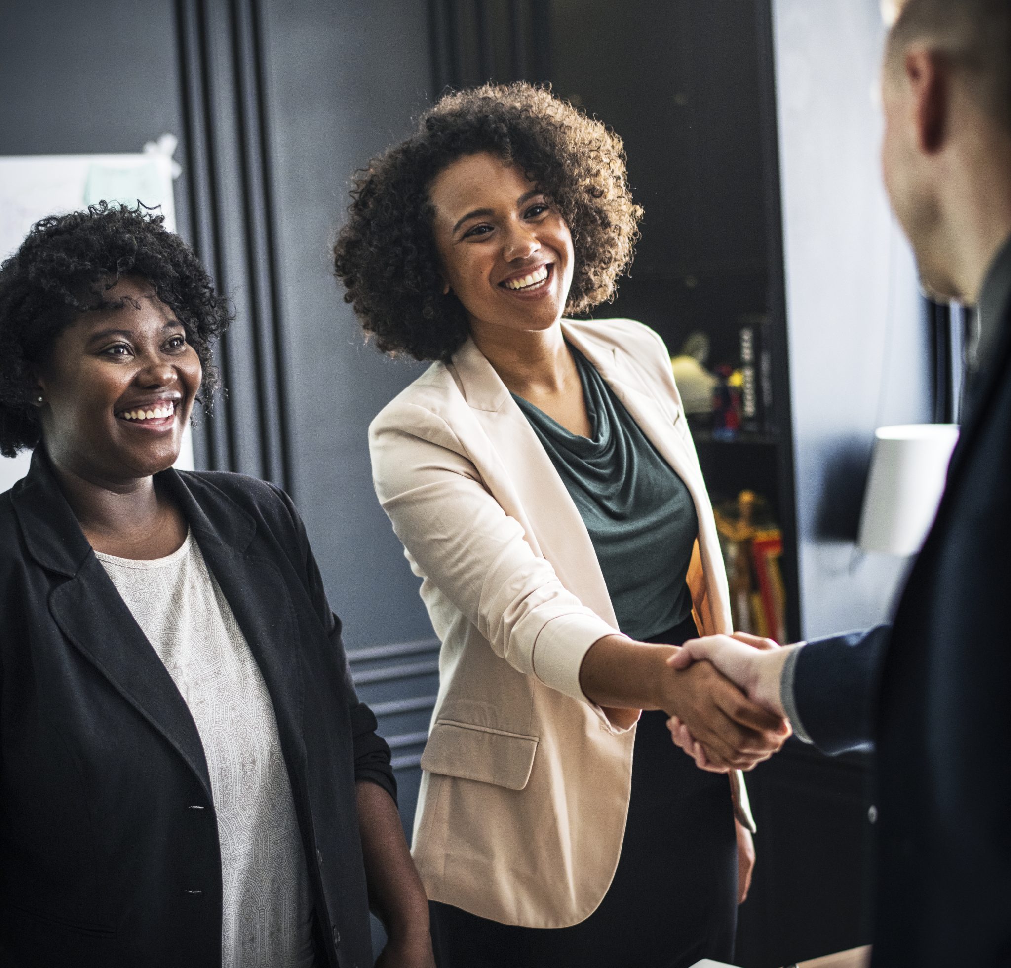 Business partners shaking hands