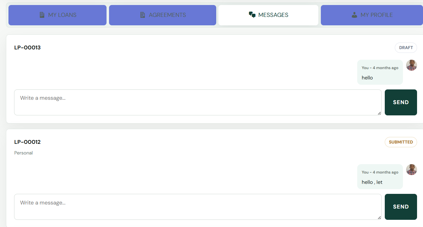 Client account area