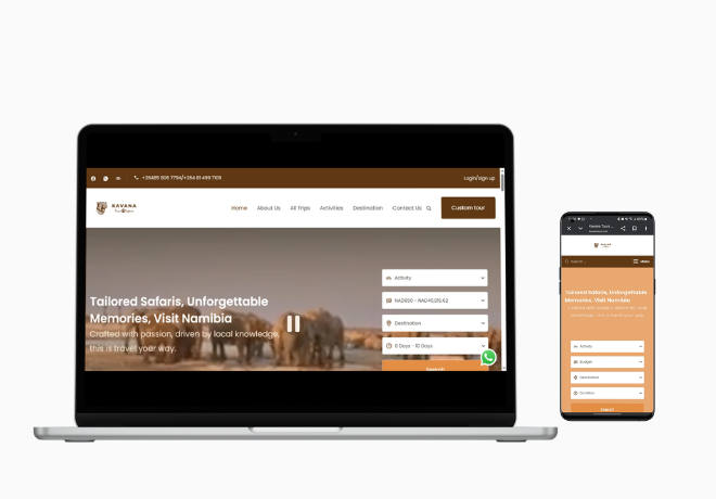 Kavana Tour — A booking-ready safari platform that captures leads while travellers are still dreaming