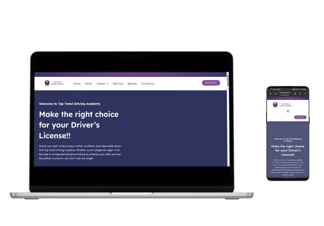 Top Trend Academy — Top Trend Academy — a driving-school site that books lessons, not contact forms