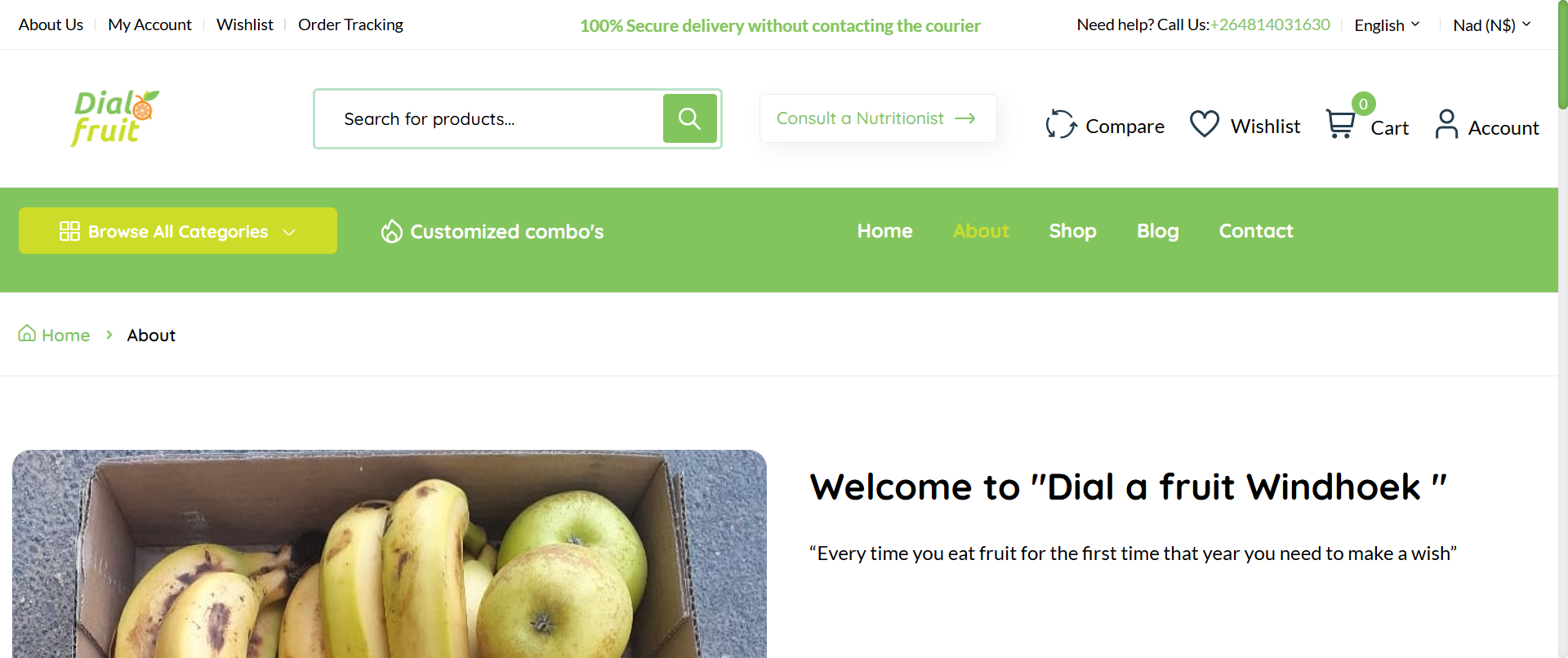 Dial a Fruit Namibia about page