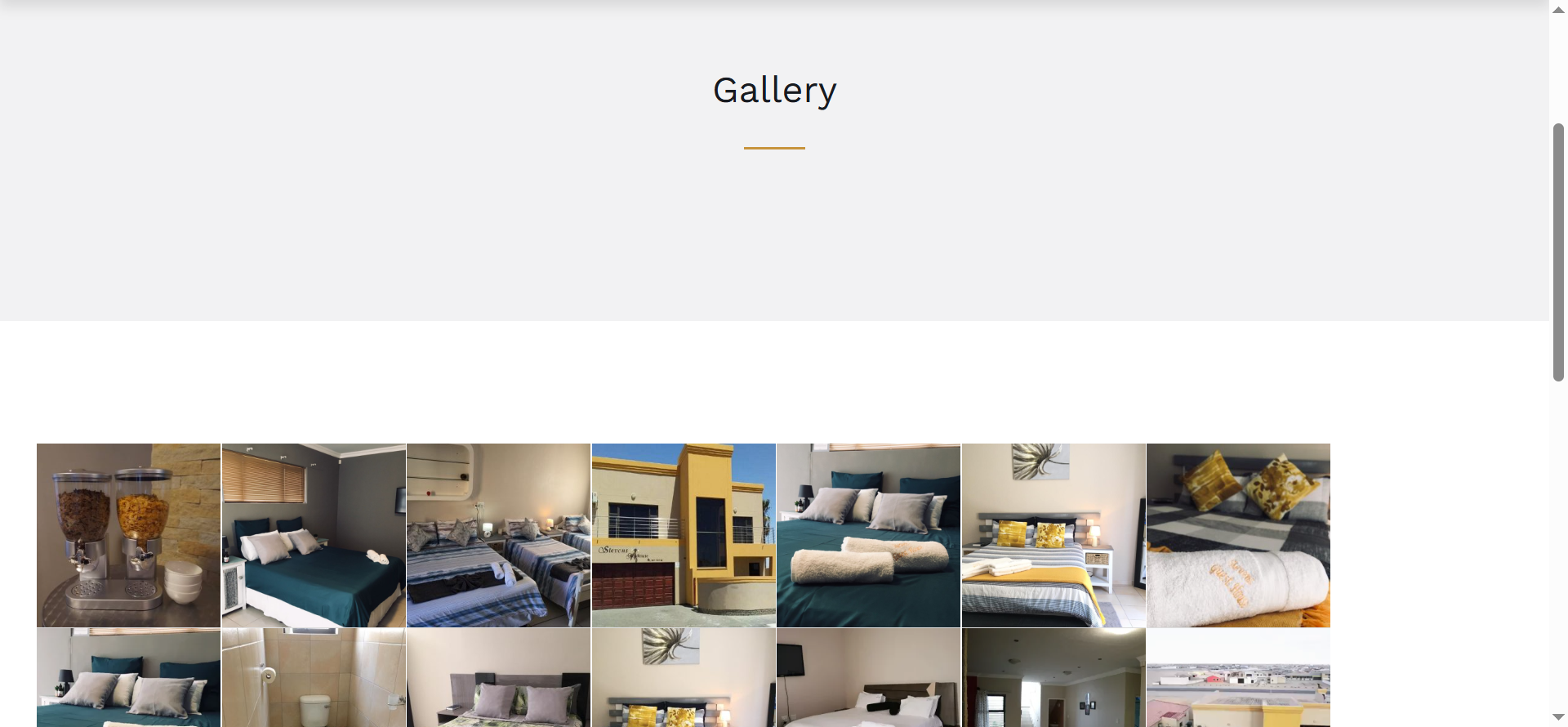 The gallery section allows visitors to view images and visual highlights of the guesthouse and its surroundings.