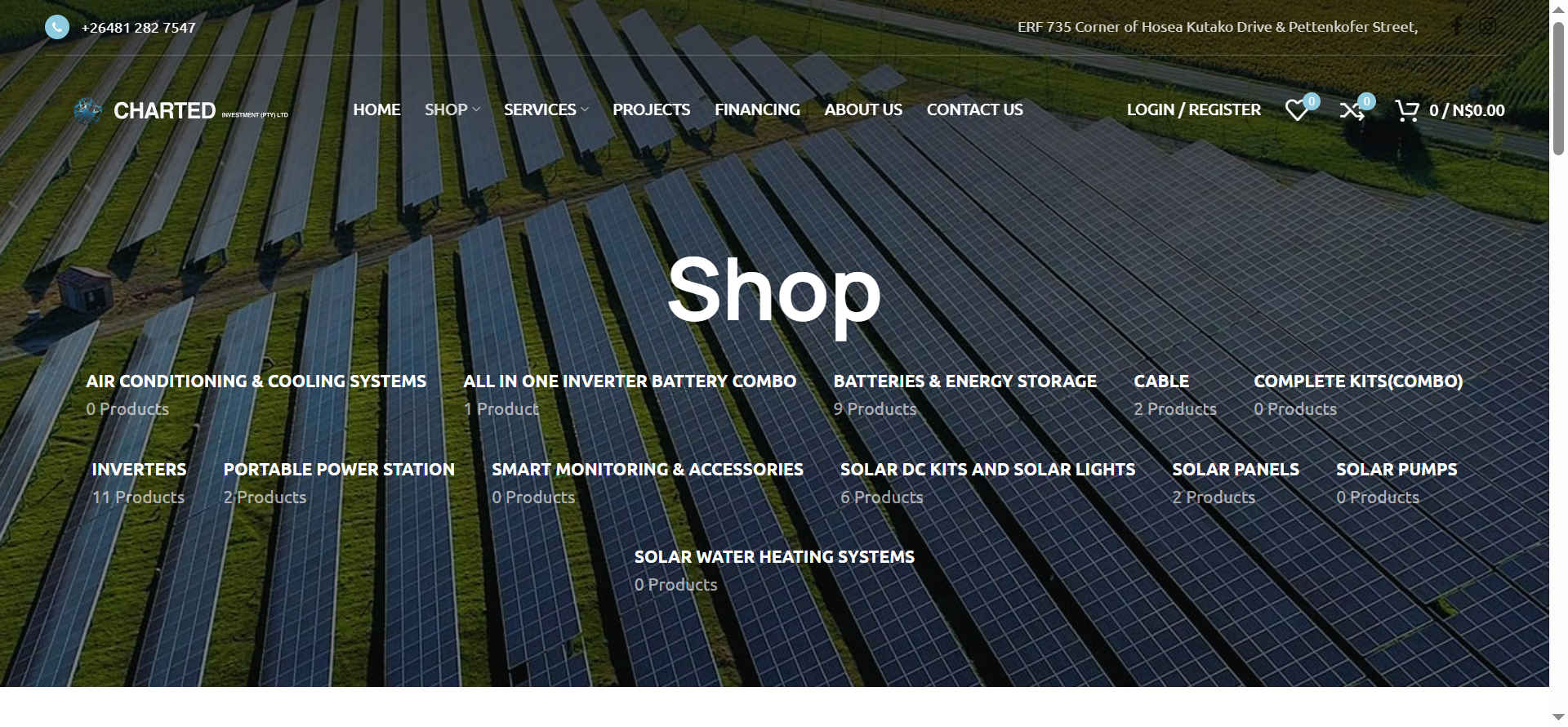The shop section provides visitors with access to products available through the platform and supports product browsing through structured navigation.